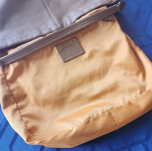 Coach Purse Brown Bag F23293 Pebble Leather Hobo Zip Closure Tan - Picture 5 of 16